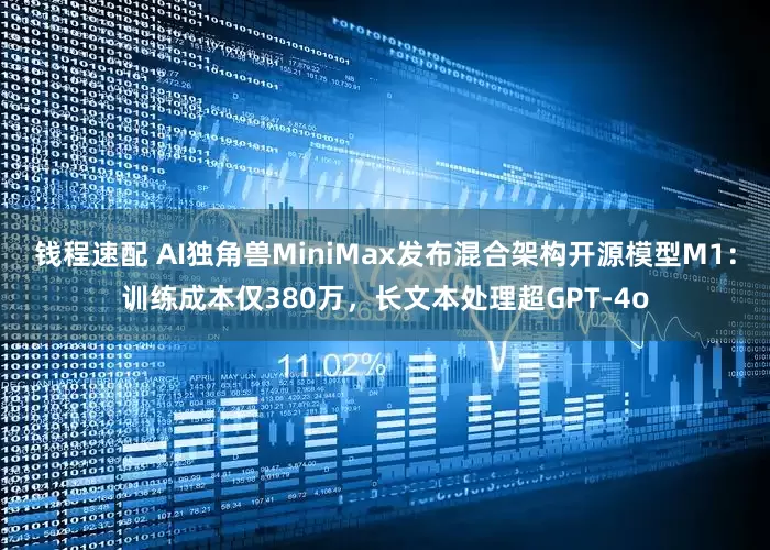 钱程速配 AI独角兽MiniMax发布混合架构开源模型M1：训练成本仅380万，长文本处理超GPT-4o